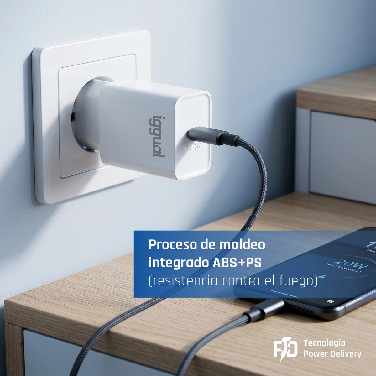 Carregador iggual rápido USB PD tipo C 20W - imagem 9