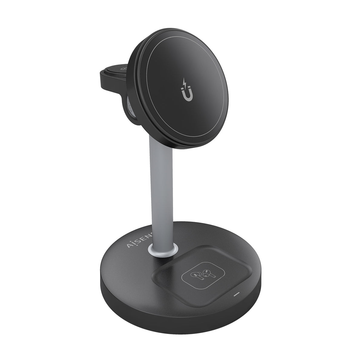Carregador sem Fios Aisens USBC 15W 3 em 1 Preto - imagem 5