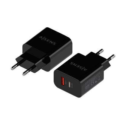 Carregador Aisens 20W USB-C PD3.0 USB-A QC3.0 Preto - imagem 3