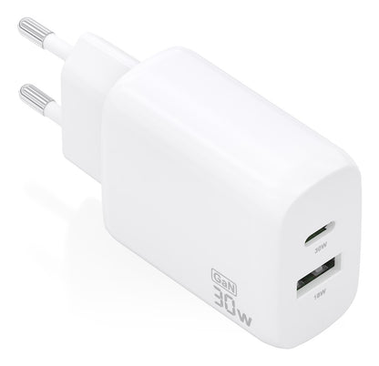 Aisens Carregador GaN 30W USB-C PD3.0 QC4.0 USB-A