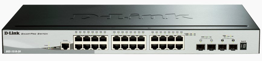 Switch de Rede D-Link DGS-1510-28X/E L2 24xGB 4x10Gb SFP+