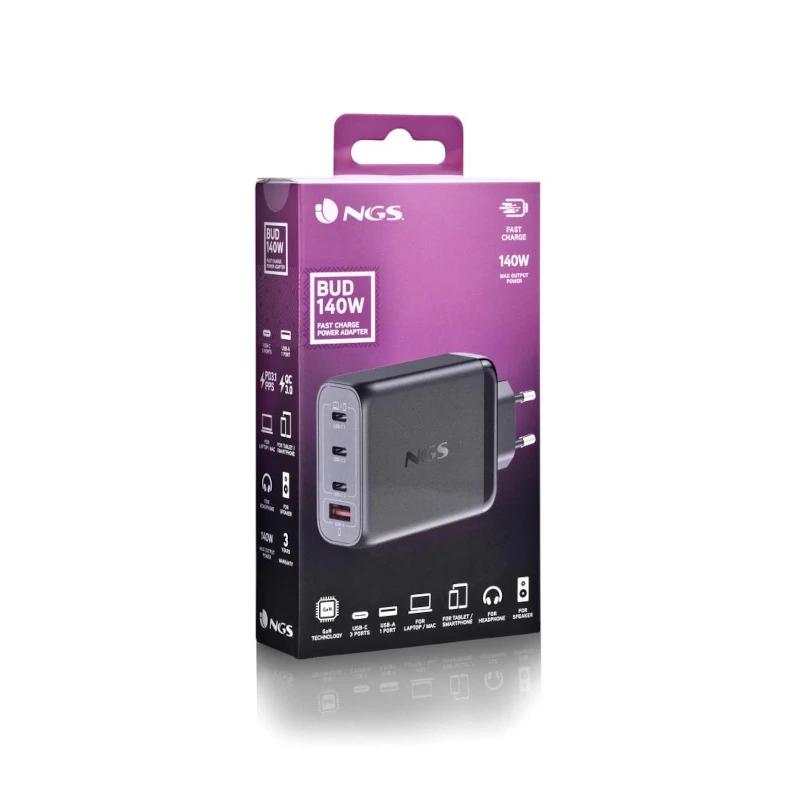 NGS Carregador ULTRARAPIDO140W 4 Portas 3USB-C 1 US - imagem 4
