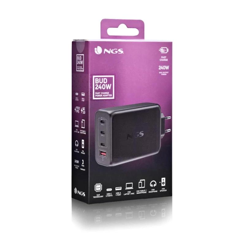 NGS Carregador ULTRARAPIDO240W 4 Portas 3USB-C 1 US - imagem 5
