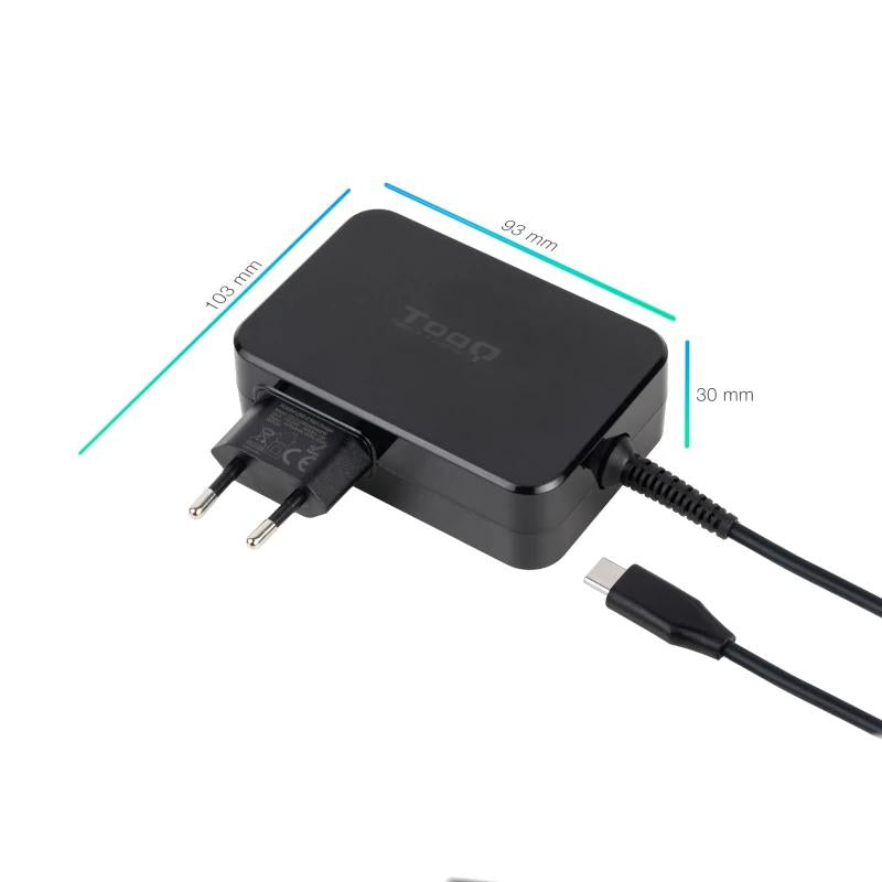 Portátil Tooq Carregador GAN USB-C PD 100W Preto - imagem 3