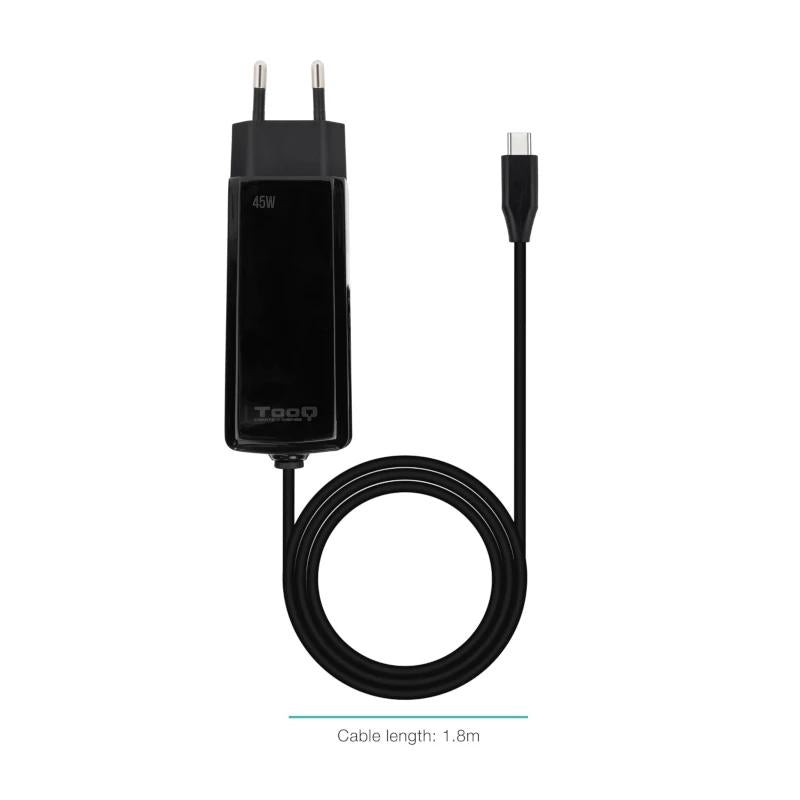 Carregador para Portátil Tooq GAN USB-C PD 45W Cúbico - imagem 2