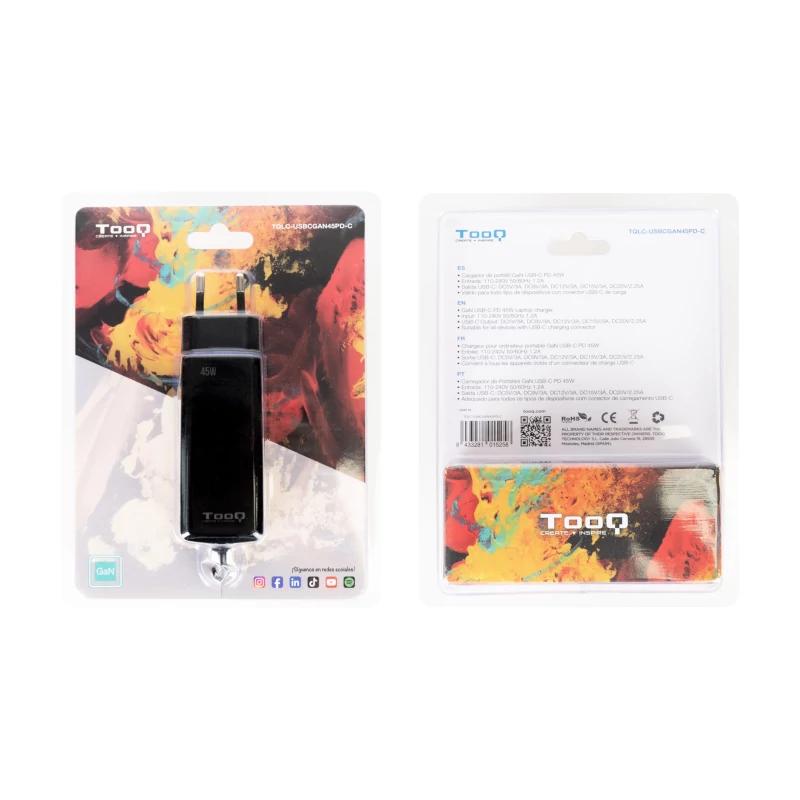 Carregador para Portátil Tooq GAN USB-C PD 45W Cúbico - imagem 3
