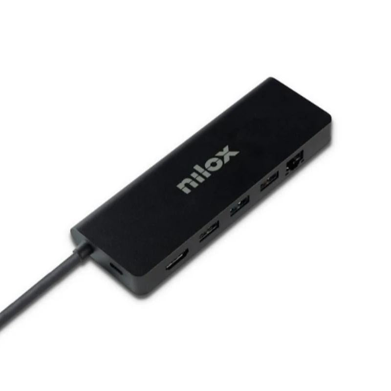 Docking Station Nilox UsbC 8 em 1 Dual 4K 1000Mbps