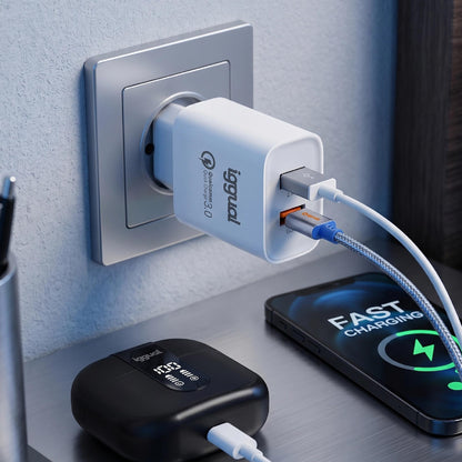 iggual Carregador doble 2xUSB carga rápida QC3.0 30W - imagem 4