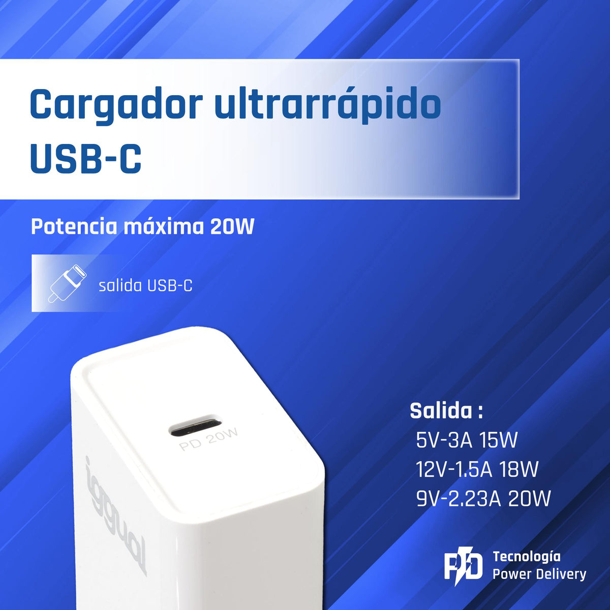 iggual Carregador rápido USB PD tipo C 20W - imagem 3