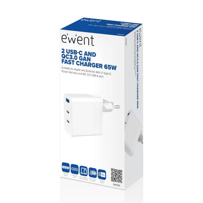 EWENT Carregador carga rapido 65w usb-c e usb-a - imagem 3
