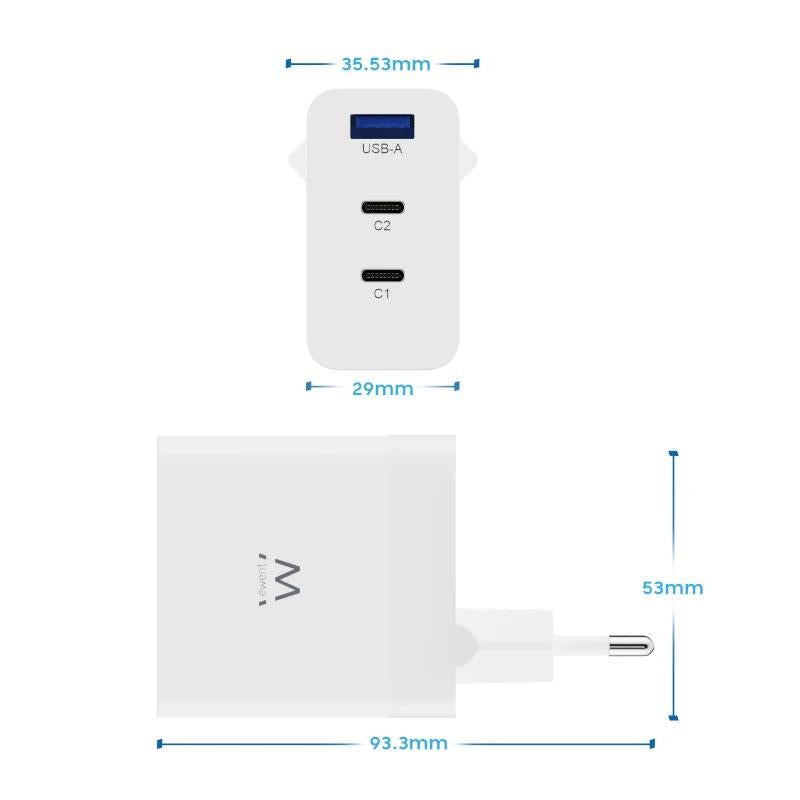EWENT Carregador carga rapido 65w usb-c e usb-a - imagem 4