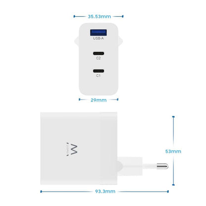 EWENT Carregador carga rapido 65w usb-c e usb-a - imagem 4