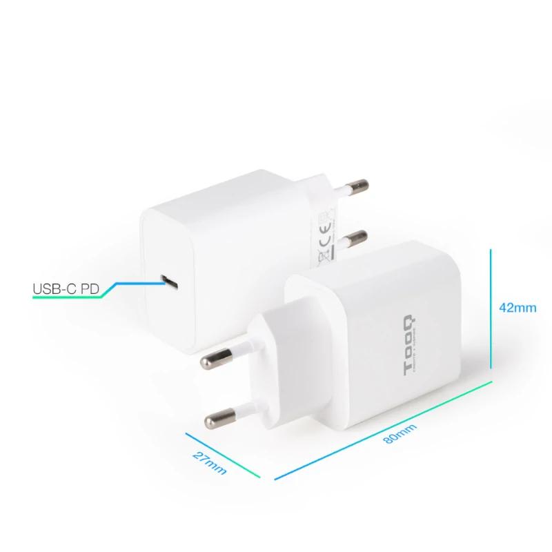 Tooq Carregador Parede USB-C PD3.0 20W Branco - imagem 3