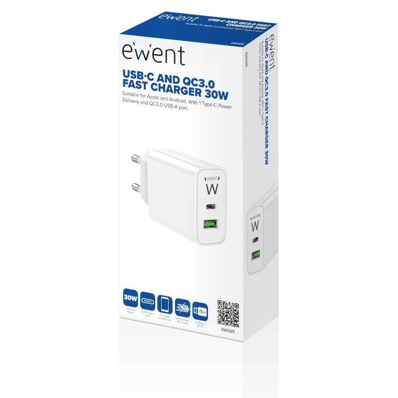 EWENT Carregador RÁPIDO USB-C / QC 3.0 / 30W - imagem 5