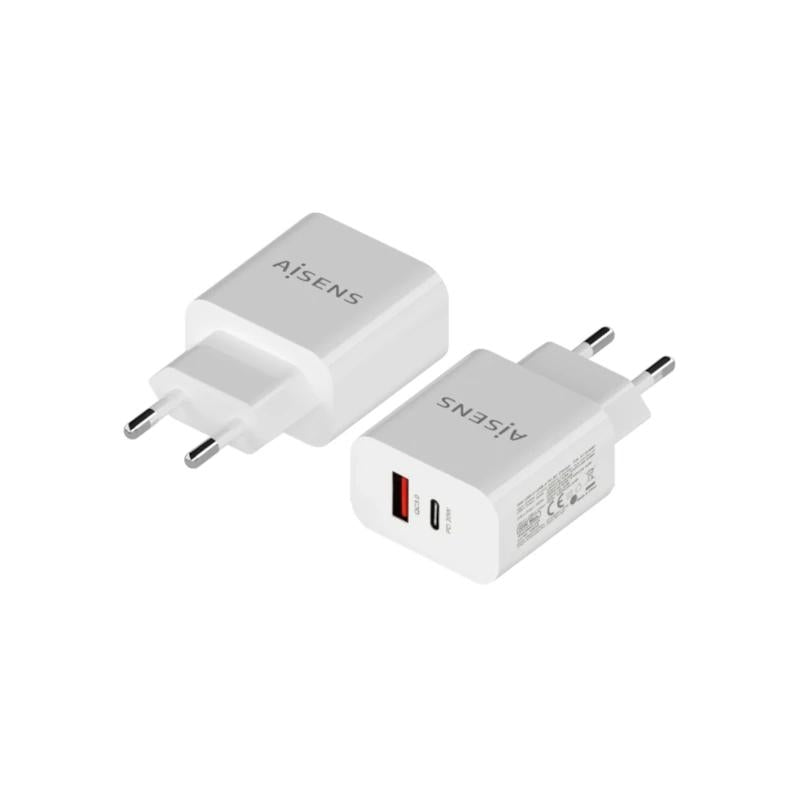 Aisens Carregador 20W USB-C PD3.0 USB-A QC3.0 Branco - imagem 2