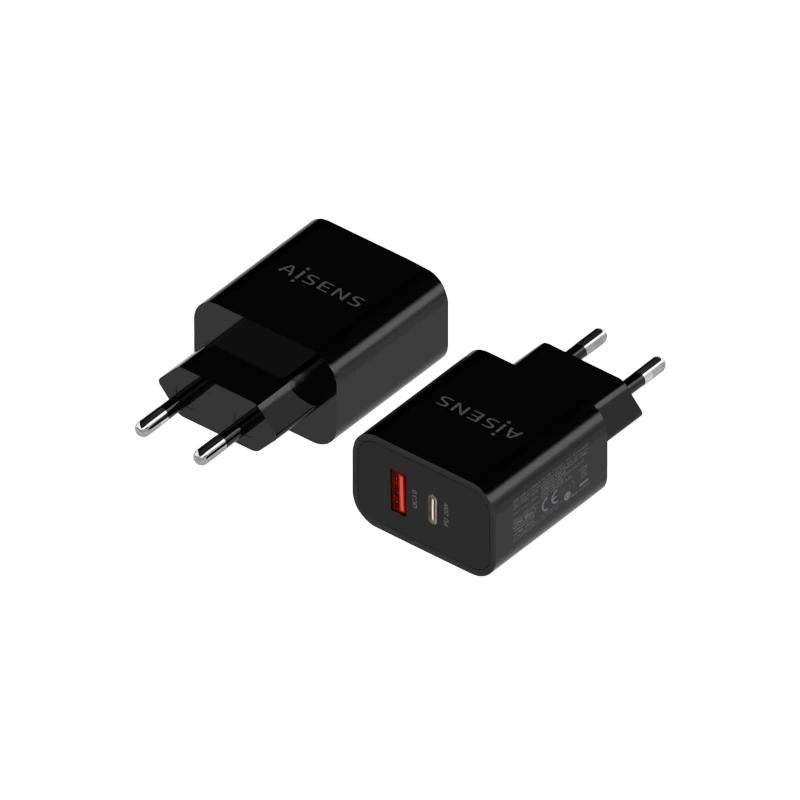 Carregador Aisens 20W USB-C PD3.0 USB-A QC3.0 Preto - imagem 2