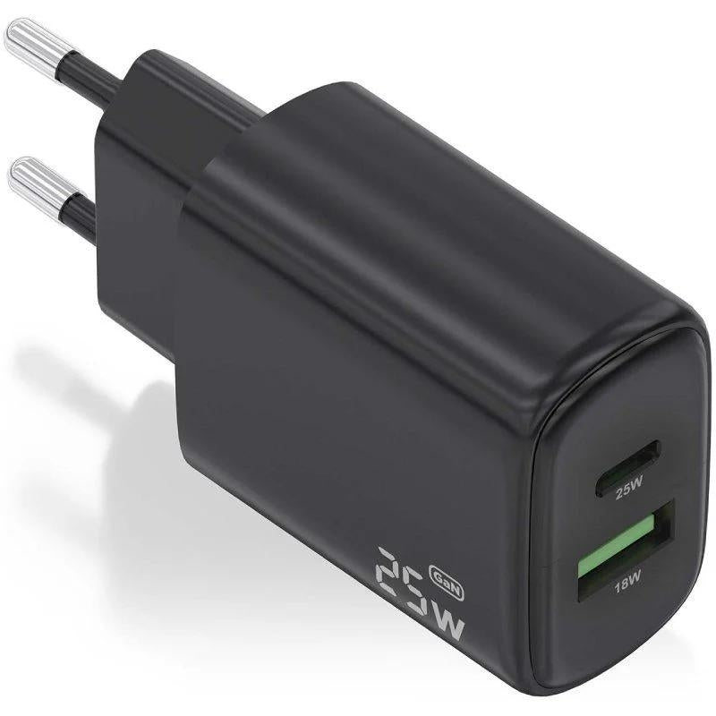 Aisens Carregador GaN 25W USB-C PD 3.0 USB-A QC3.0 - imagem 2