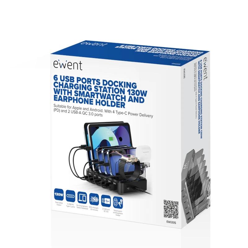EWENT estación de carga 6 USB 130w Reloj-Auric - imagem 5