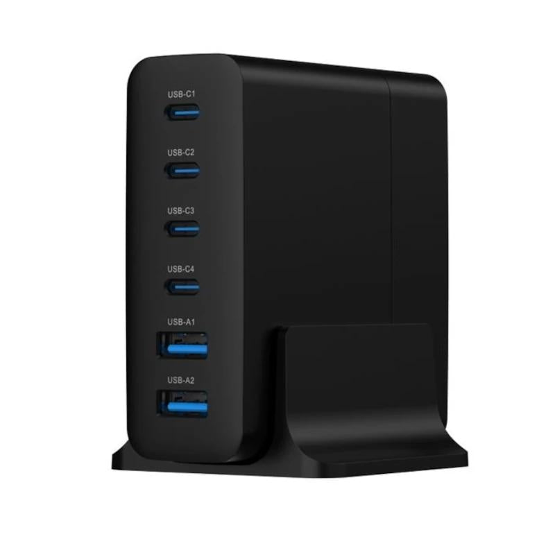Carregador Gembird rápido USB GaN 6 Portas e 75 W