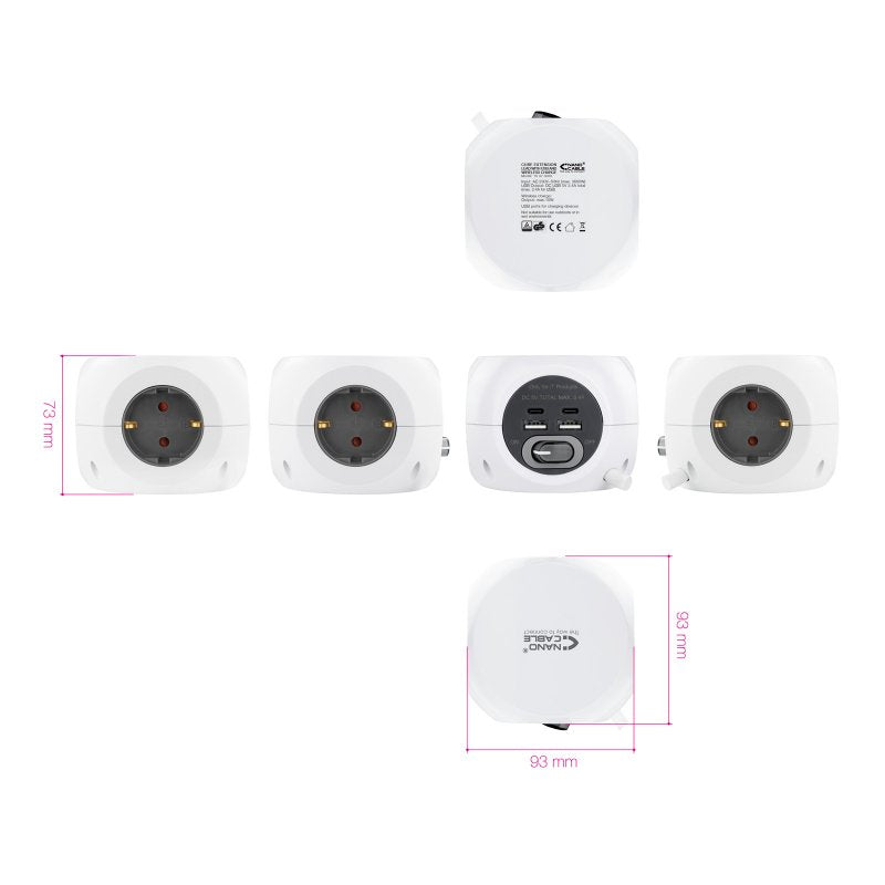 Nanocable Base de enchufes com 4 USB Branco - imagem 4