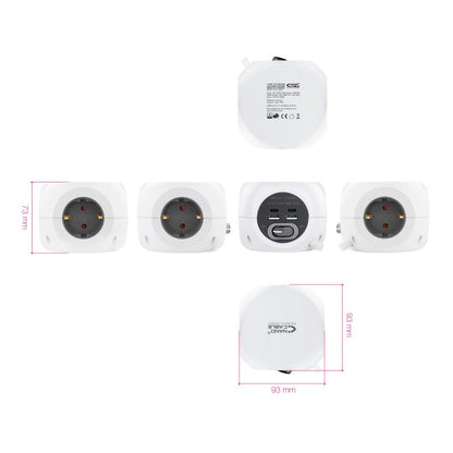 Nanocable Base de enchufes com 4 USB Branco - imagem 4