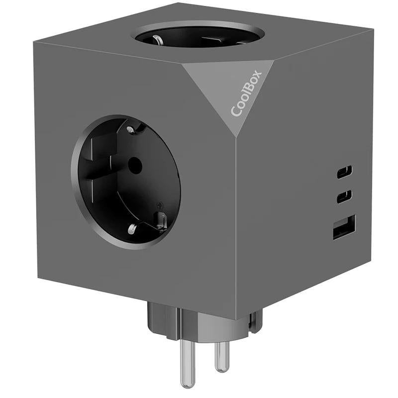 Coolbox CUBIK Base 3 Enchufes Carga USB C+A - imagem 2