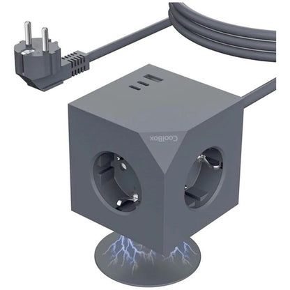 Coolbox CUBIK 3 Enchufes Cubo Magnético Carga USB - imagem 2