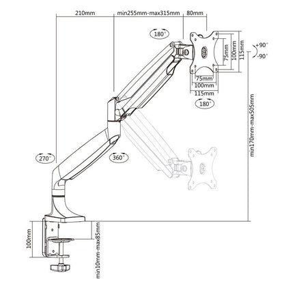 Suporte TV TooQ mesa incli/gira 1 brazo 13" a 32" - imagem 4
