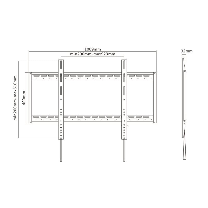 Suporte TV Tooq LP41130F-B Parede fijo 60-100" 130Kg - imagem 3