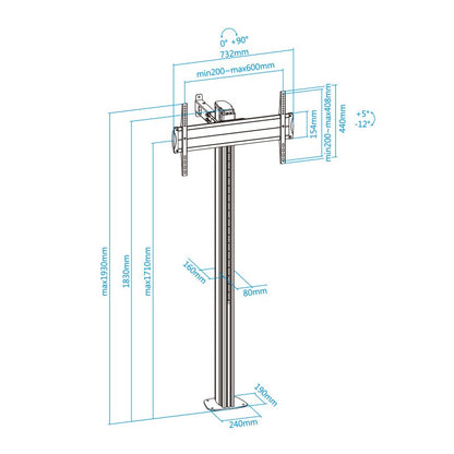 Tooq FS2270M-B Soporte suelo fijo 37-70" - imagem 3