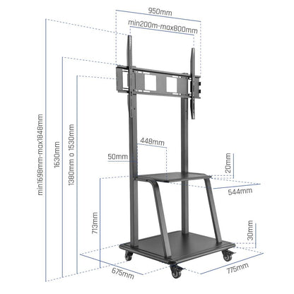 Suporte TV iggual GOLIAT com ruedas 37"-100" 150kg - imagem 3