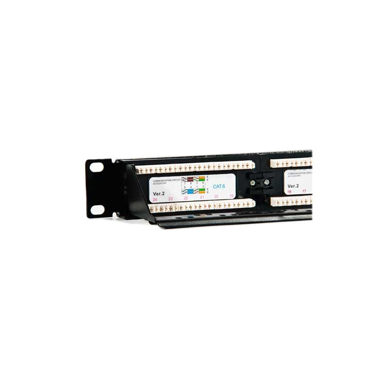 Painel para Bastidor 2LAN Patch Painel 19" CAT6 24 Portas UTP - imagem 2