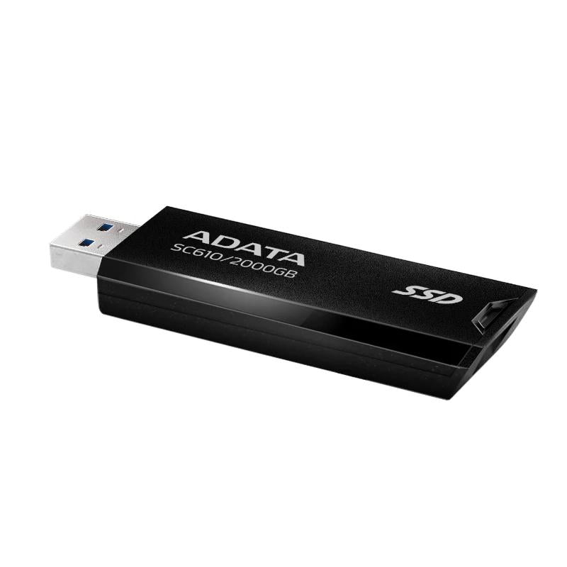 Disco SSD ADATA SC610 Externo 2TB USB 3.2 Gen2 Preto - imagem 3