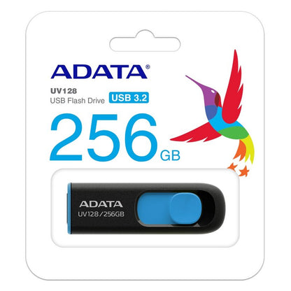 Pen USB ADATA Lapiz Usb UV128 256GB USB 3.2 Preto/Azul - imagem 4