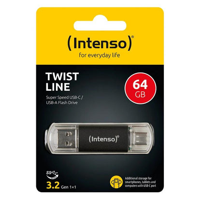 Pen USB Intenso Twist Line Lápiz USB 3.2 A+C 256Gb - imagem 2