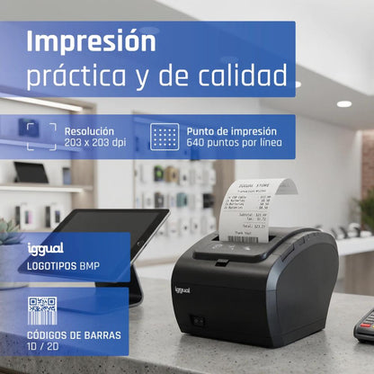 Impressora iggual Térmica TP8002 USB+RS232+Ethernet - imagem 4