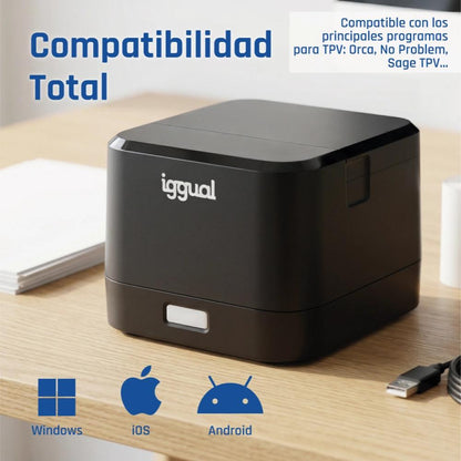 Impressora iggual térmica tickets TP EASY 58 USB+RJ - imagem 3