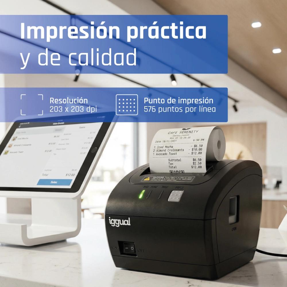 Impressora iggual térmica TP EASY 80 USB+RJ11 WiFi - imagem 5