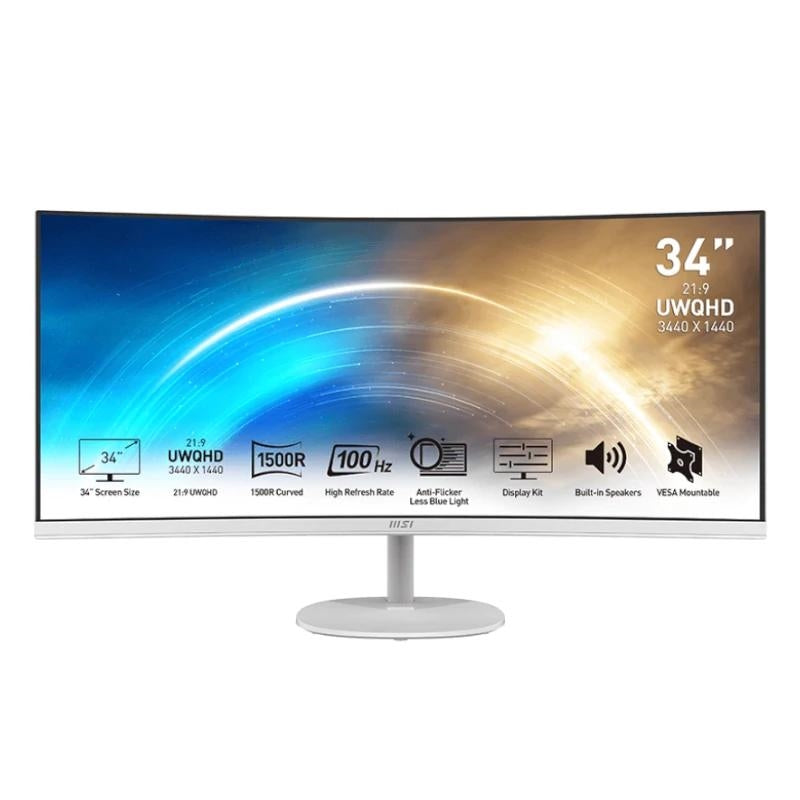 Monitor MSI MP341CQW 34" UWQHD VGA HDMI MM curv - imagem 2