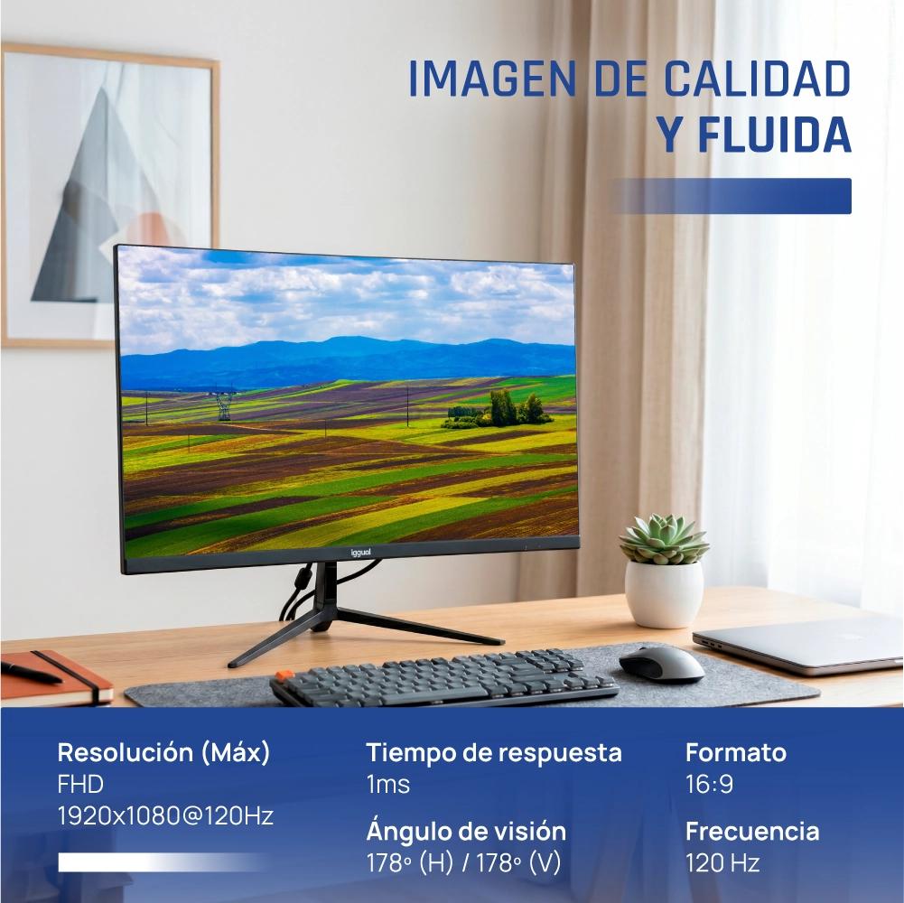 Monitor iggual 24" IPS 1ms FHD 120Hz VGA HDMI Slim - imagem 2