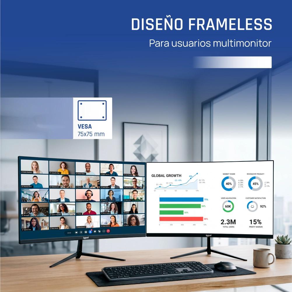 Monitor iggual 24" IPS 1ms FHD 120Hz VGA HDMI Slim - imagem 3