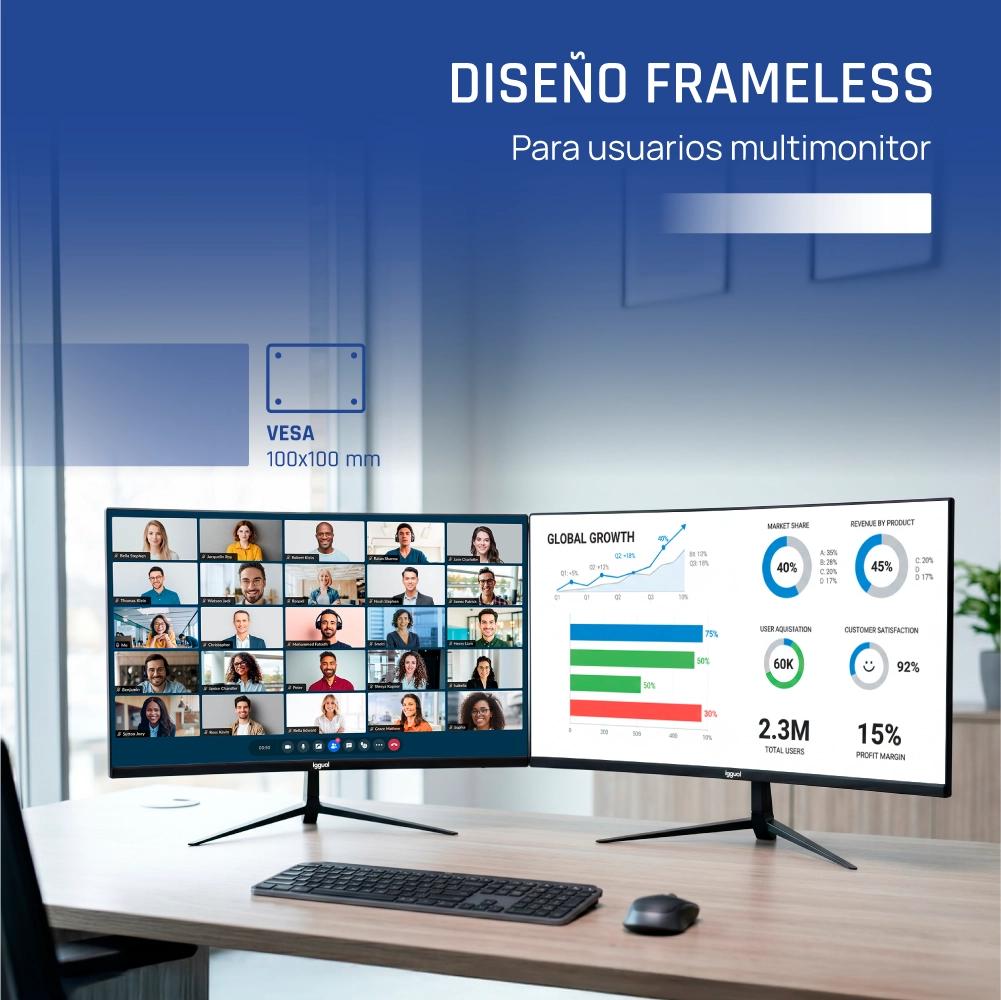 Monitor iggual 27" IPS 1ms FHD 120Hz VGA HDMI Slim - imagem 3