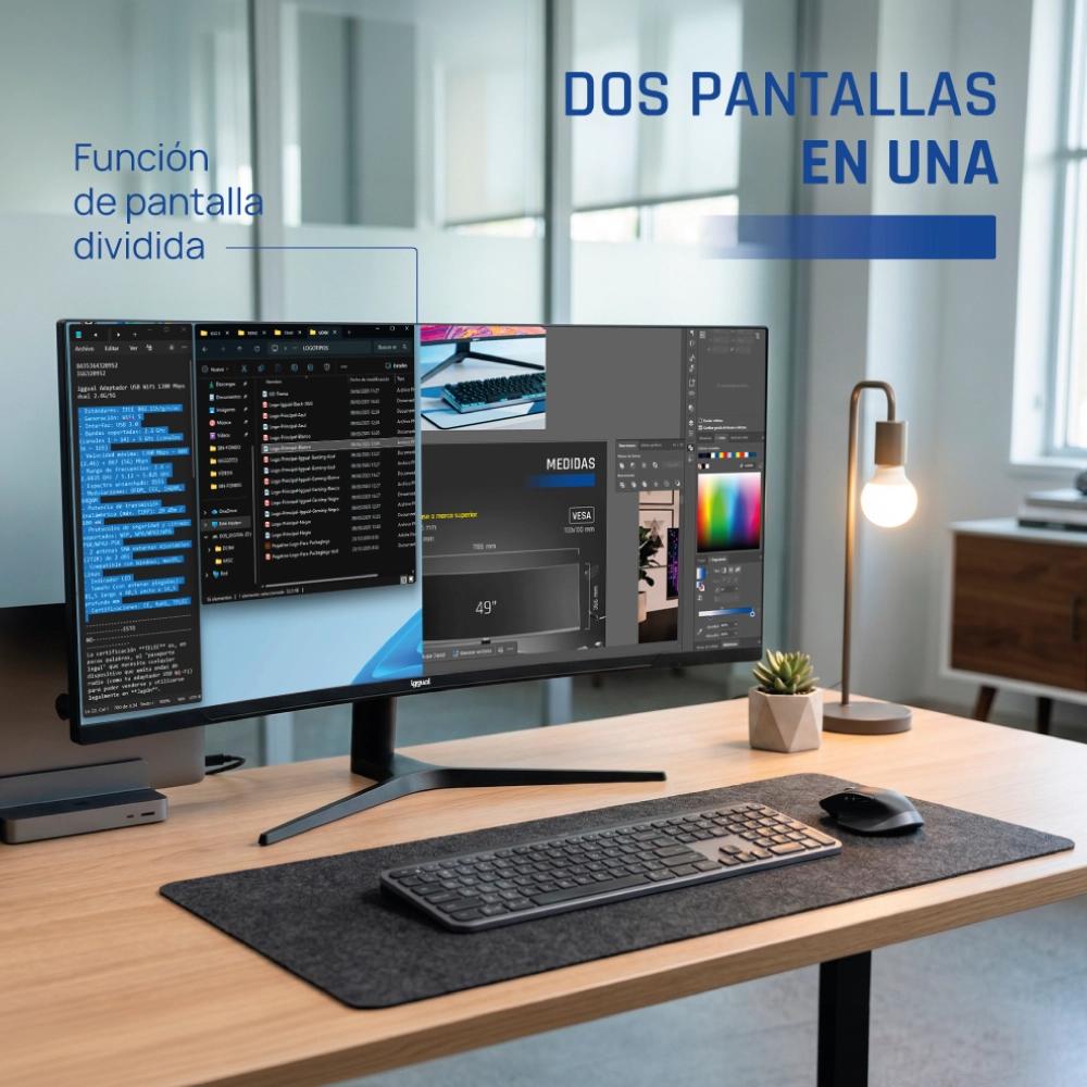 Monitor iggual 34" UWQHD 1ms 2DP 2HDMI MM AA Curvo - imagem 2