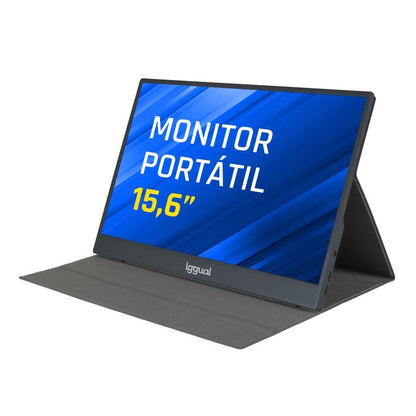Monitor iggual portátil 15,6" IPS FHD USB-C funda