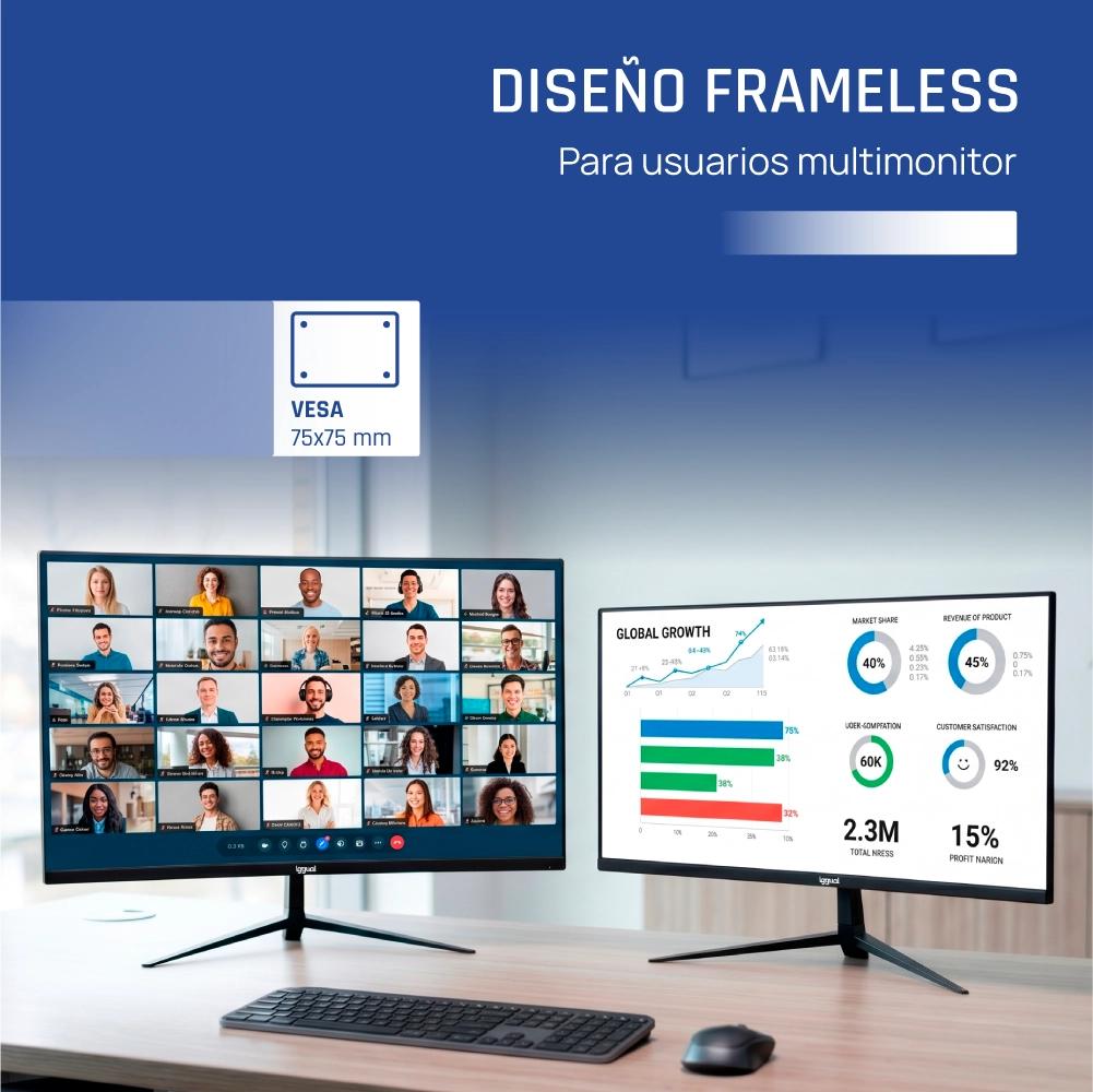 Monitor iggual 21,5" IPS 1ms FHD 120Hz VGA HDMI DP - imagem 3
