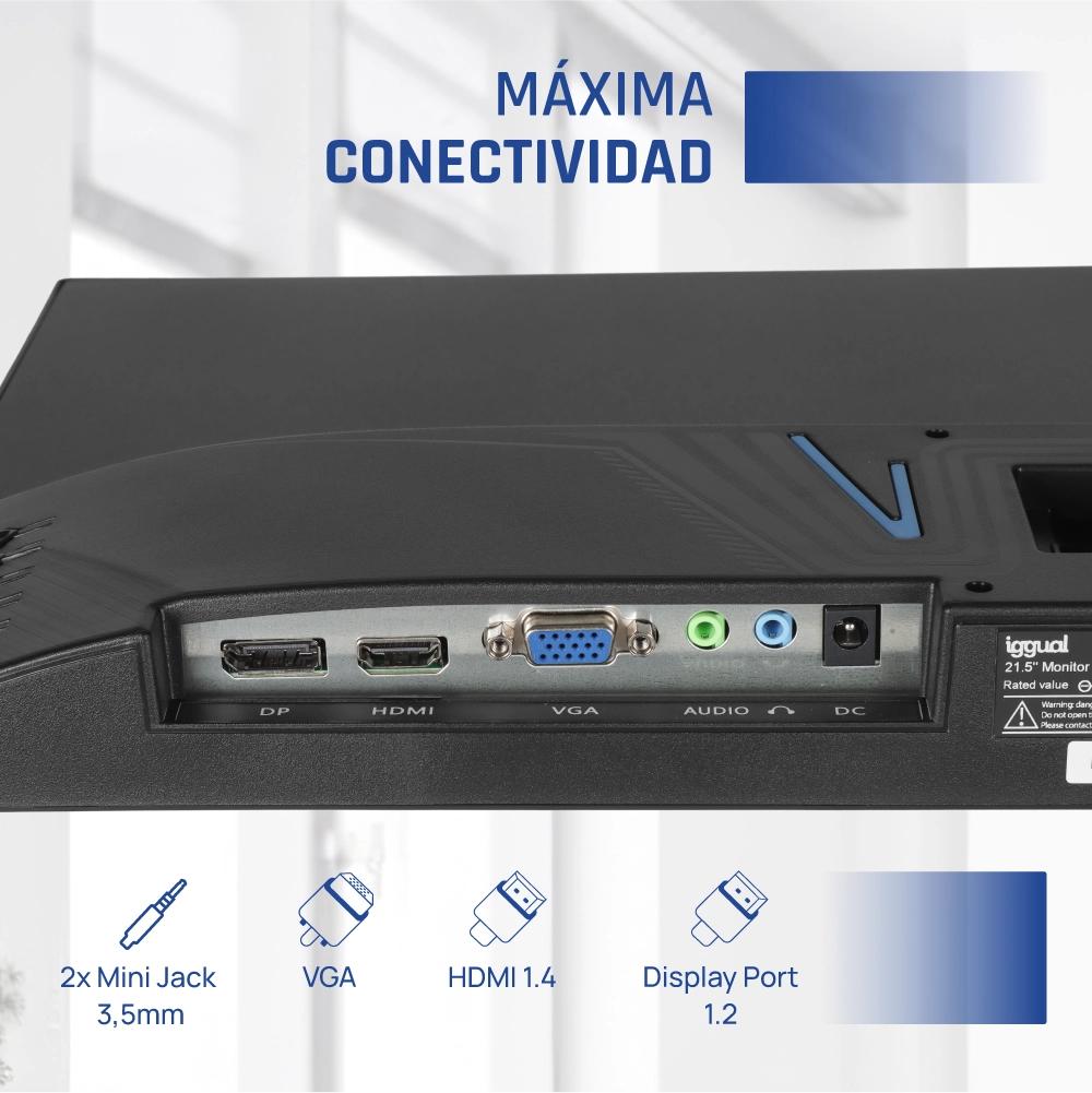 Monitor iggual 21,5" IPS 1ms FHD 120Hz VGA HDMI DP - imagem 4