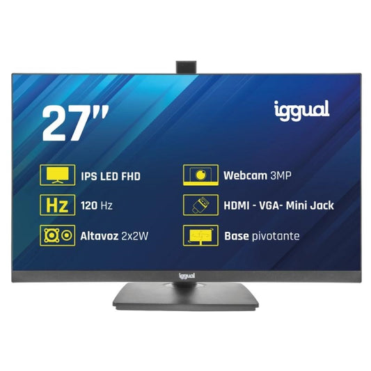 Monitor iggual 27" 120Hz 1ms HDMI VGA MM AA webcam