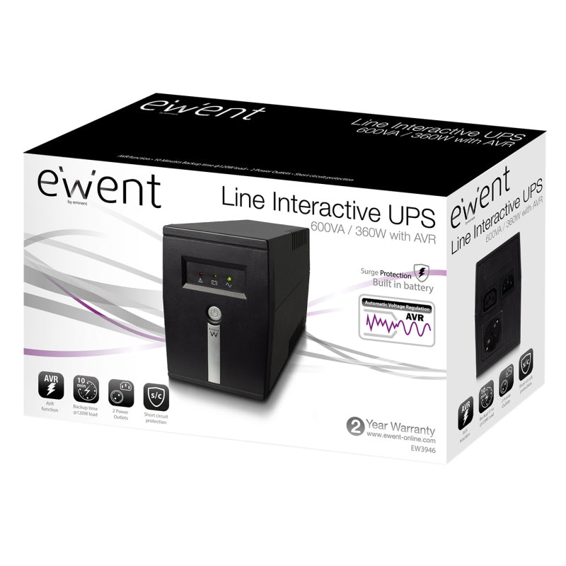 UPS EWENT SAI EW3946 600VA Line Interactive - imagem 5