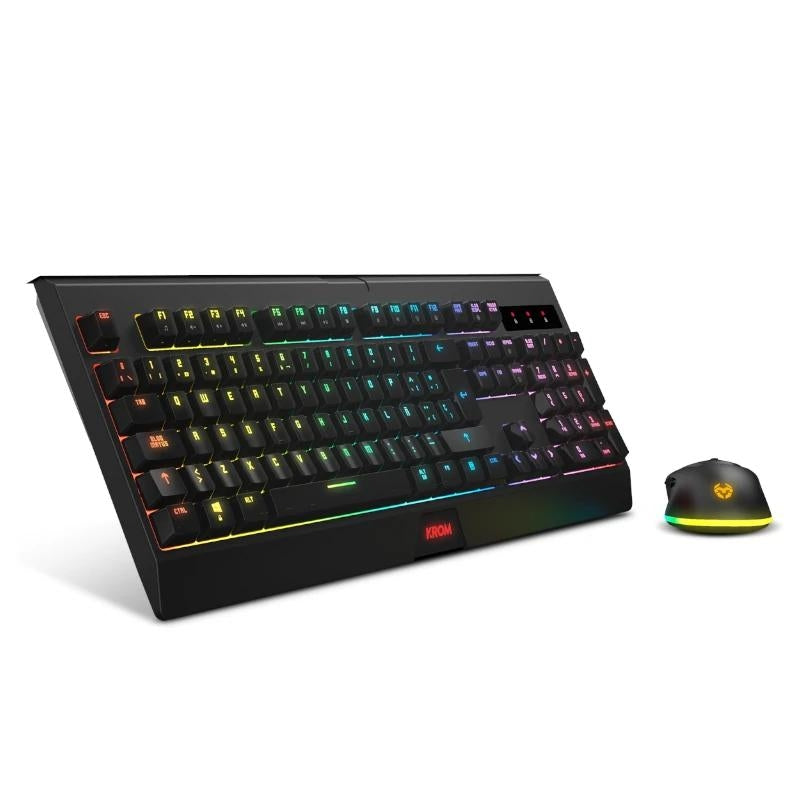 Conjunto Teclado e Rato KROM KABALA | Kit Teclado e Ratón Sem fios RGB SP