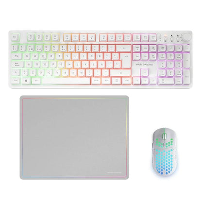 Conjunto Teclado e Rato Mars Gaming Combo MCPWXWES Gaming 3IN1 RGB Branco - imagem 2